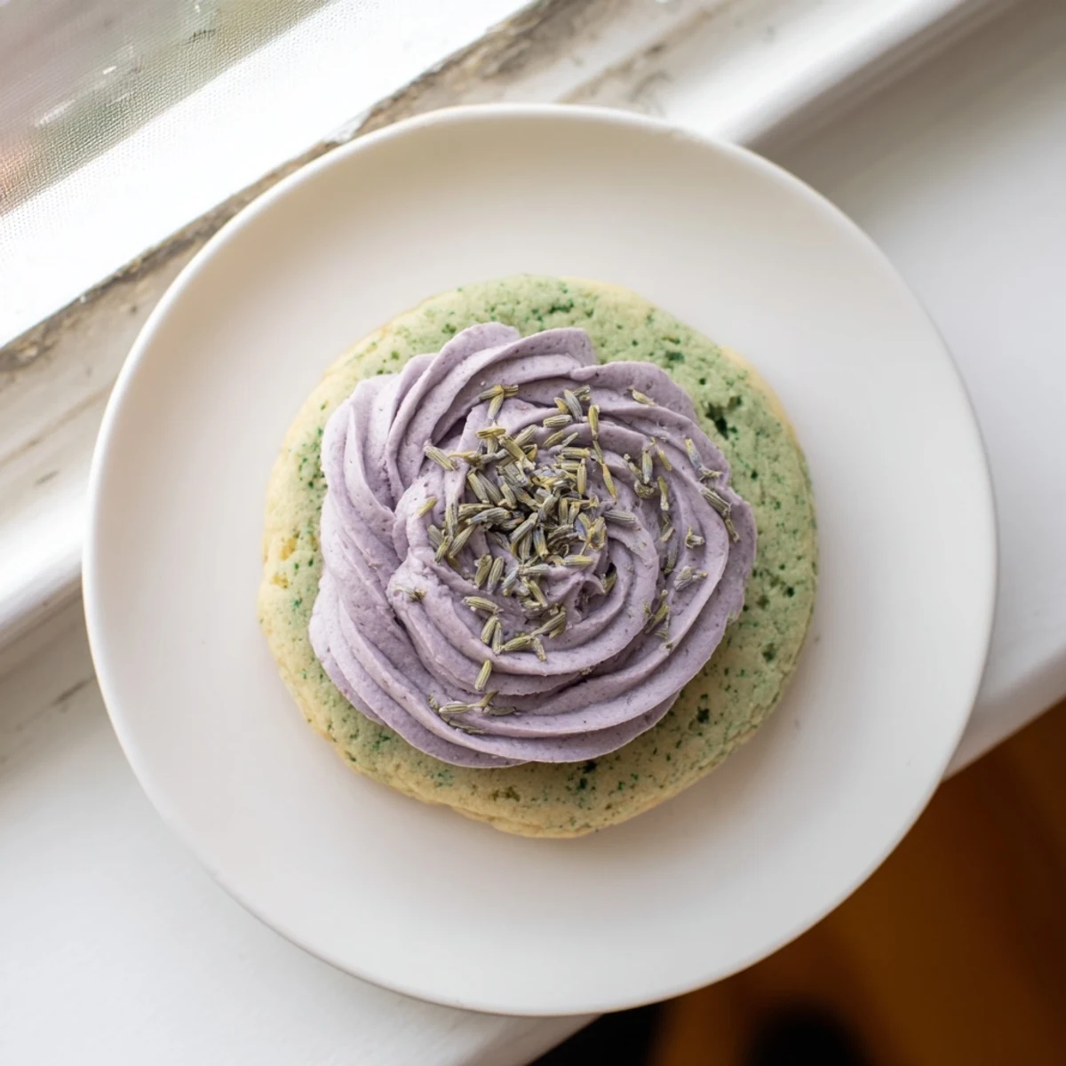 Matcha Sugar Cookies Lavender Frosting