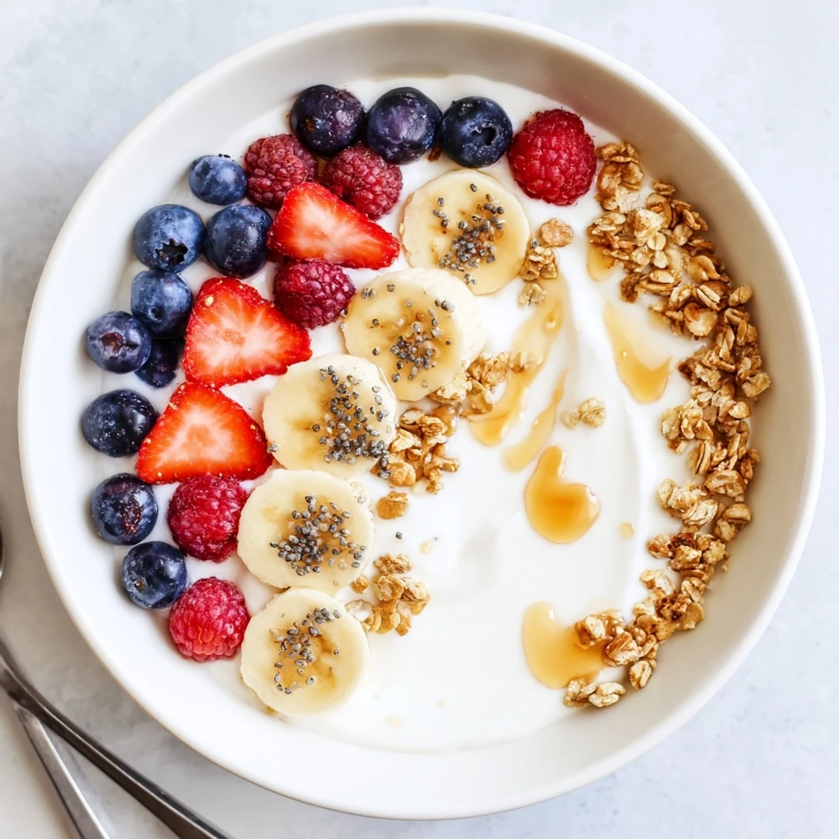 Bright Cottage Cheese Breakfast Bowl served chilled, topped with seasonal fruit