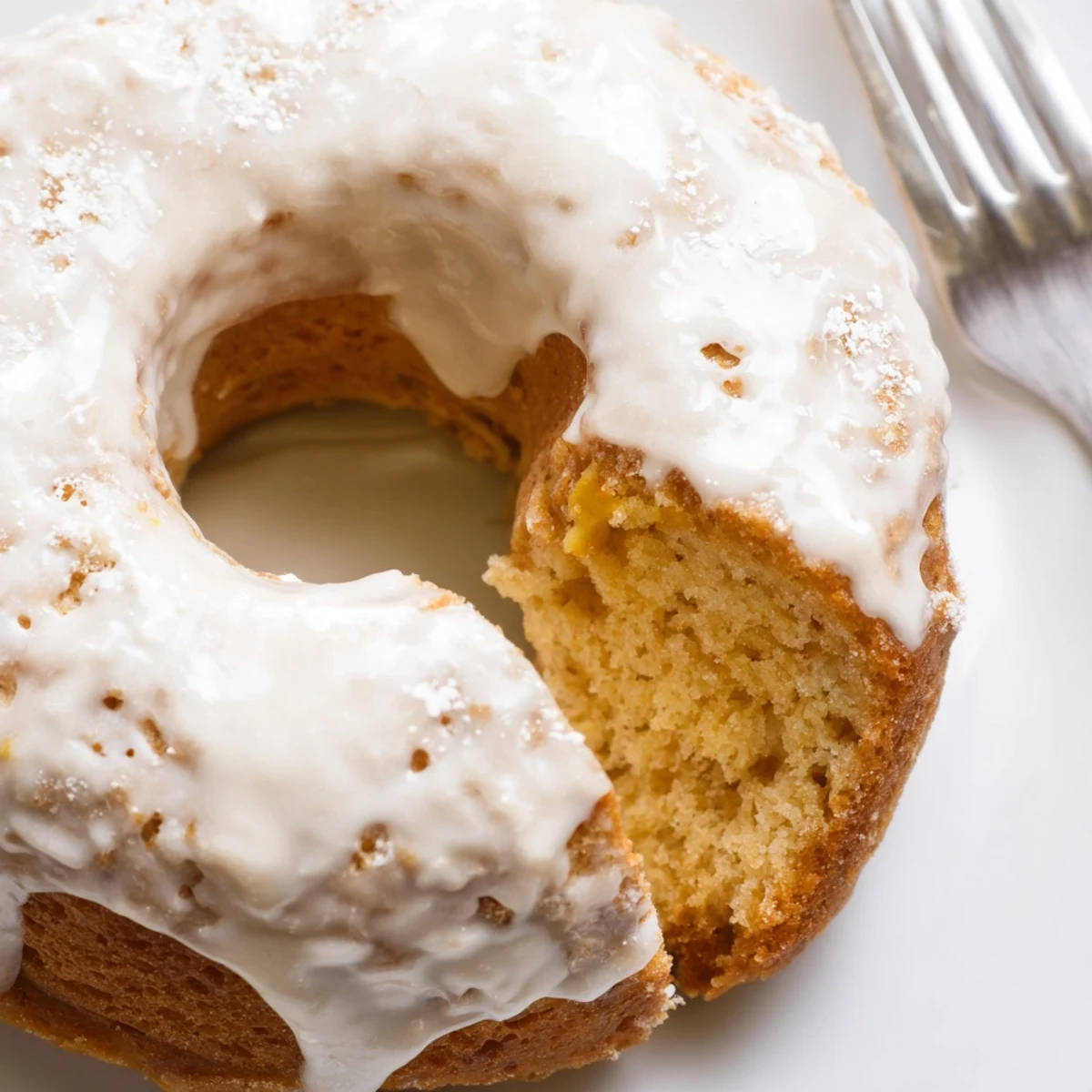 Warm Banana Donuts glazed and stacked on a wire rack, steaming