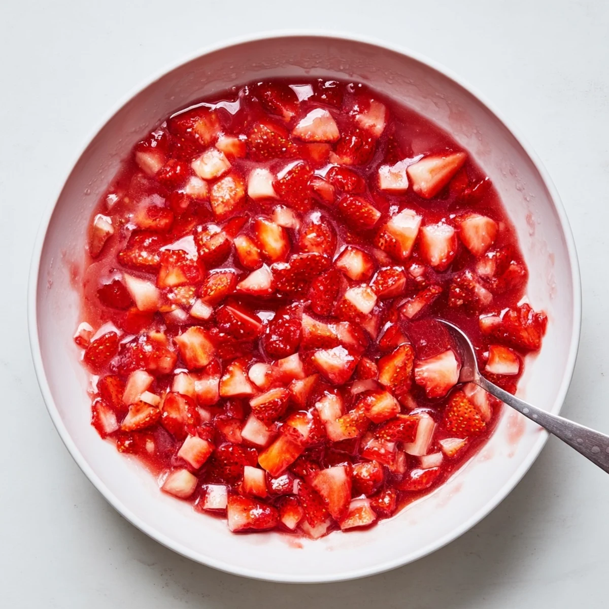 Strawberry Cake Filling Recipe tangy-sweet compote cooling in bowl, ready to spread