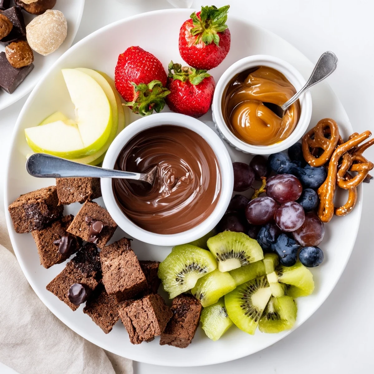 A Dessert Charcuterie Board arranged with vibrant berries, cookies, and dips.