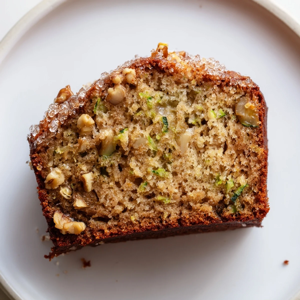 Golden-crusted Zucchini Banana Bread studded with walnuts, fragrant cinnamon aroma