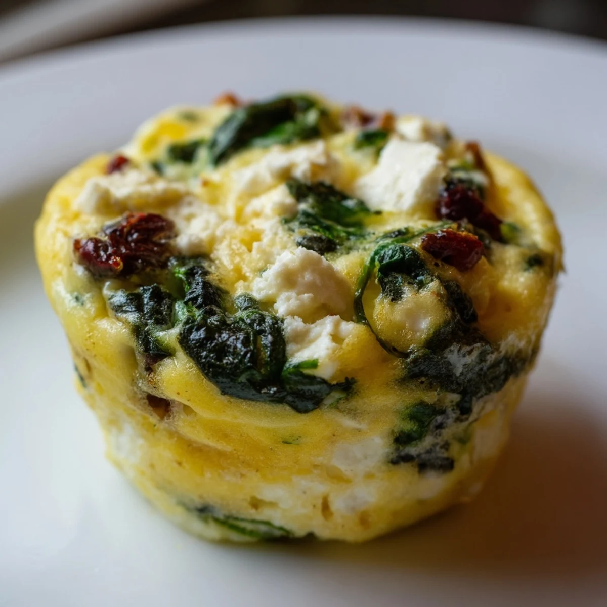 Fluffy spinach and feta egg muffin cups ready for a healthy breakfast on the go
