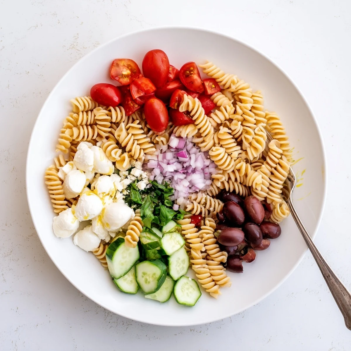 Chilled Gluten Free Italian Pasta Salad Recipe served at picnics with tangy dressing