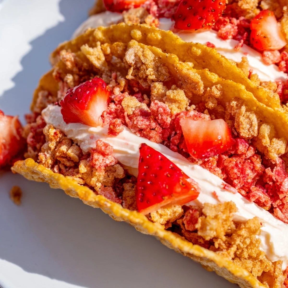 Strawberry Crunch Cheesecake Tacos