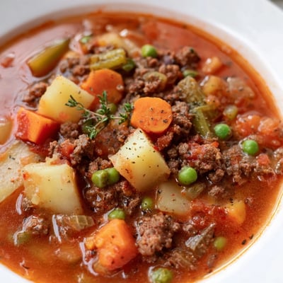 Homemade Ground Beef Potato Soup