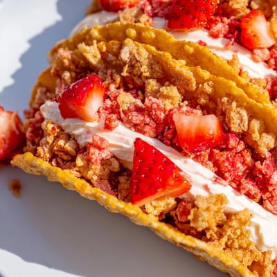 Strawberry Crunch Cheesecake Tacos